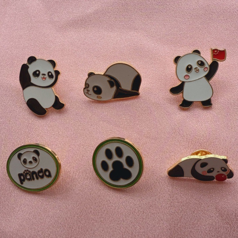 Wedding Yes - 6pcs Cartoon China Panda Badge Autumn/Winter