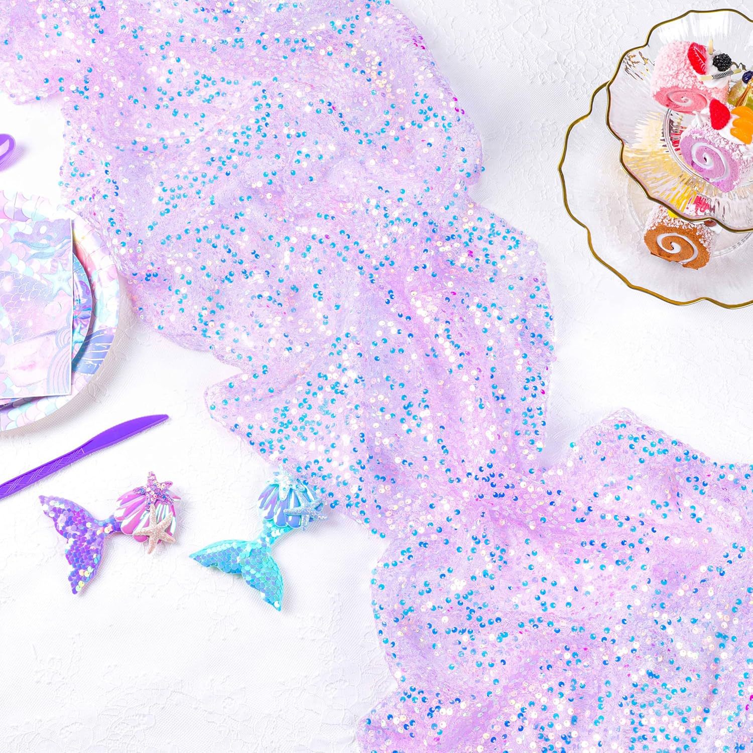 Table Runner Sequin - Iridescent Sequin Table Runner Glitter Fabric