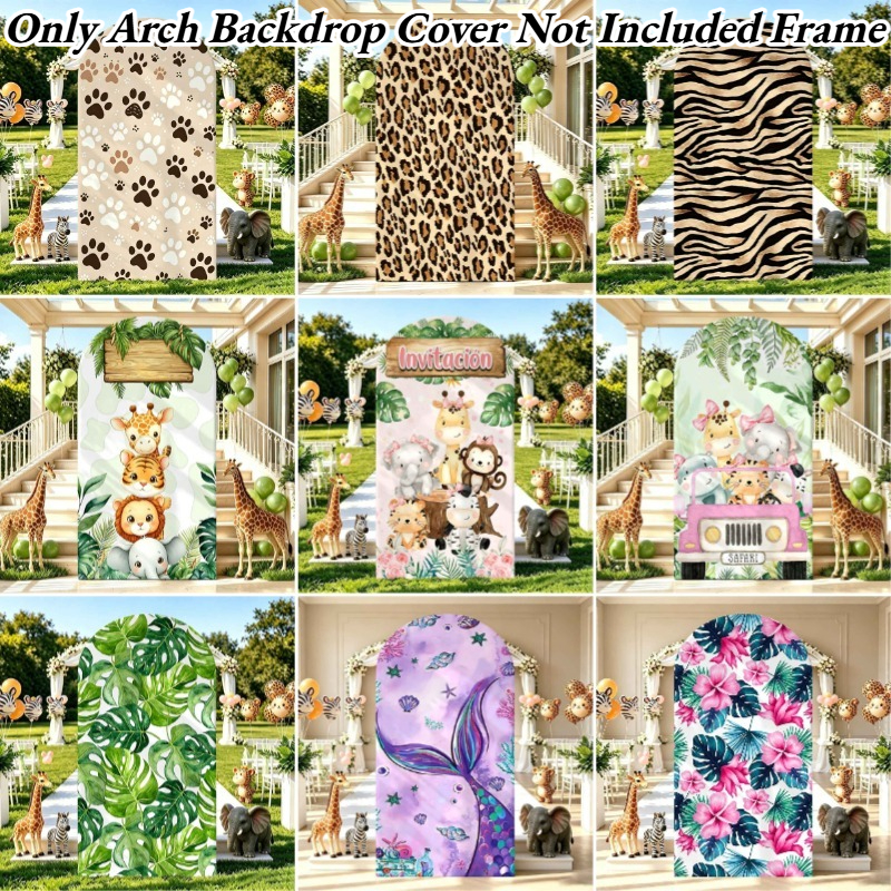 Photo Booth Prop - Jungle Safari Party Arch Backdrop Cover