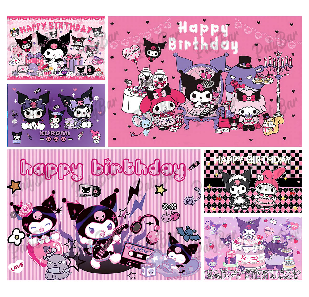 Cute Purple Pink Kuromi Backdr - مراجعة Photo Booth Prop وسعره