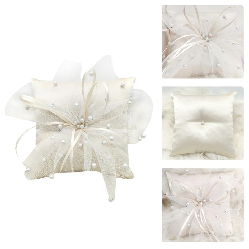 31BB Handmade Pearls Cushion W - مراجعة Ring Bearer Pillow وسعره
