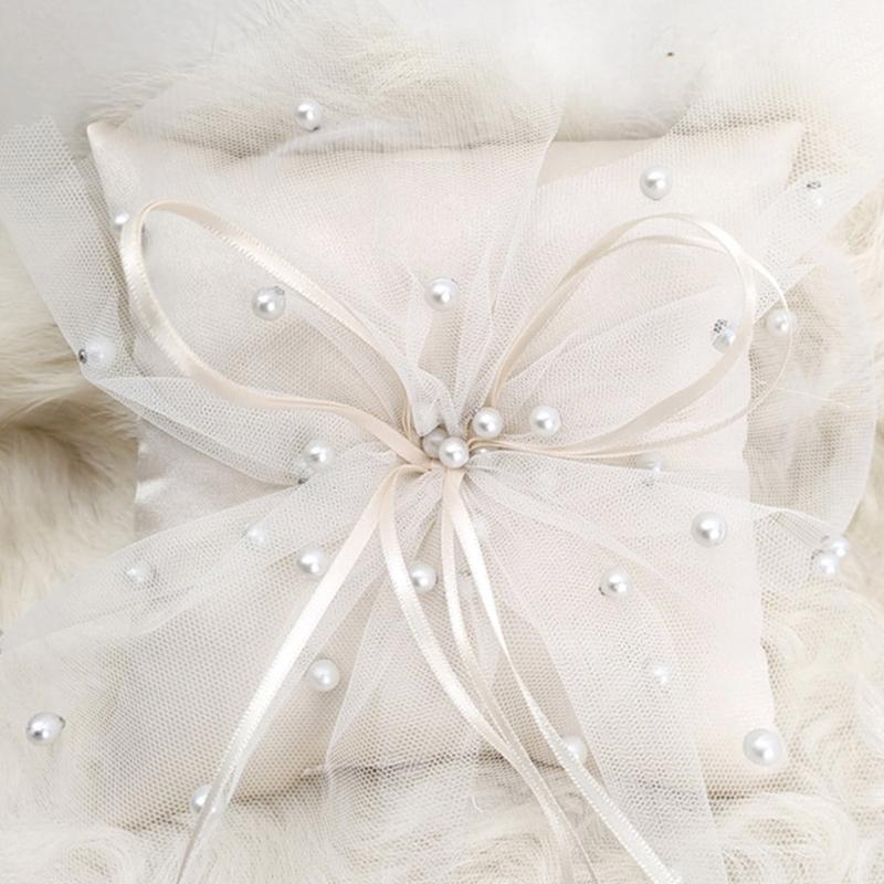 31BB Handmade Pearls Cushion W - مراجعة Ring Bearer Pillow وسعره