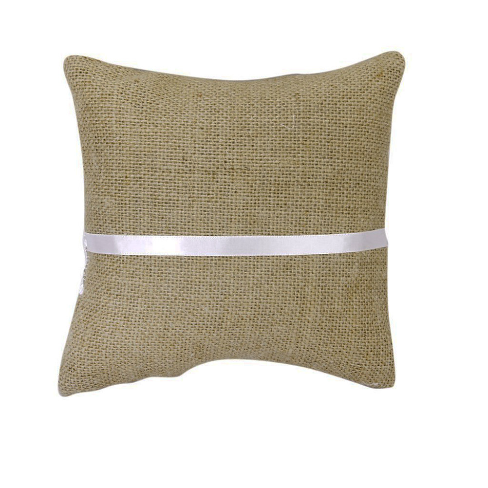 Brown White Jute Ring Pillow B - مراجعة Ring Bearer Pillow وسعره