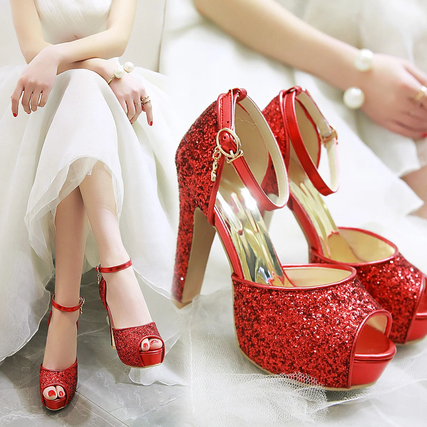 Silver Summer Women High Heel  - مراجعة Wedding Shop وسعره