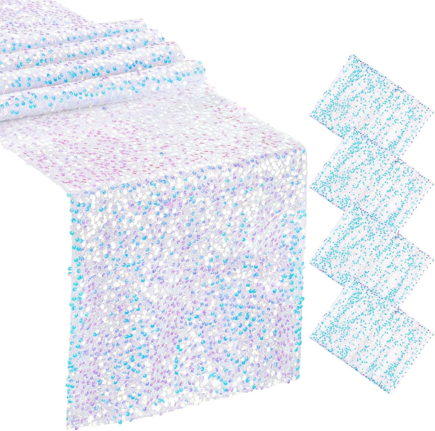 Set of4 Iridescent Sequin Tabl - مراجعة Table Runner Sequin وسعره