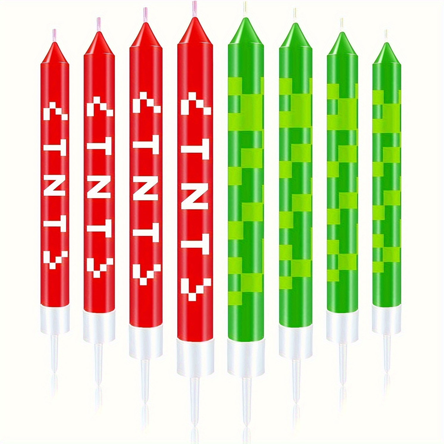 12/24pcs Green Pixel Cake Cand - مراجعة Unity Candle Set وسعره