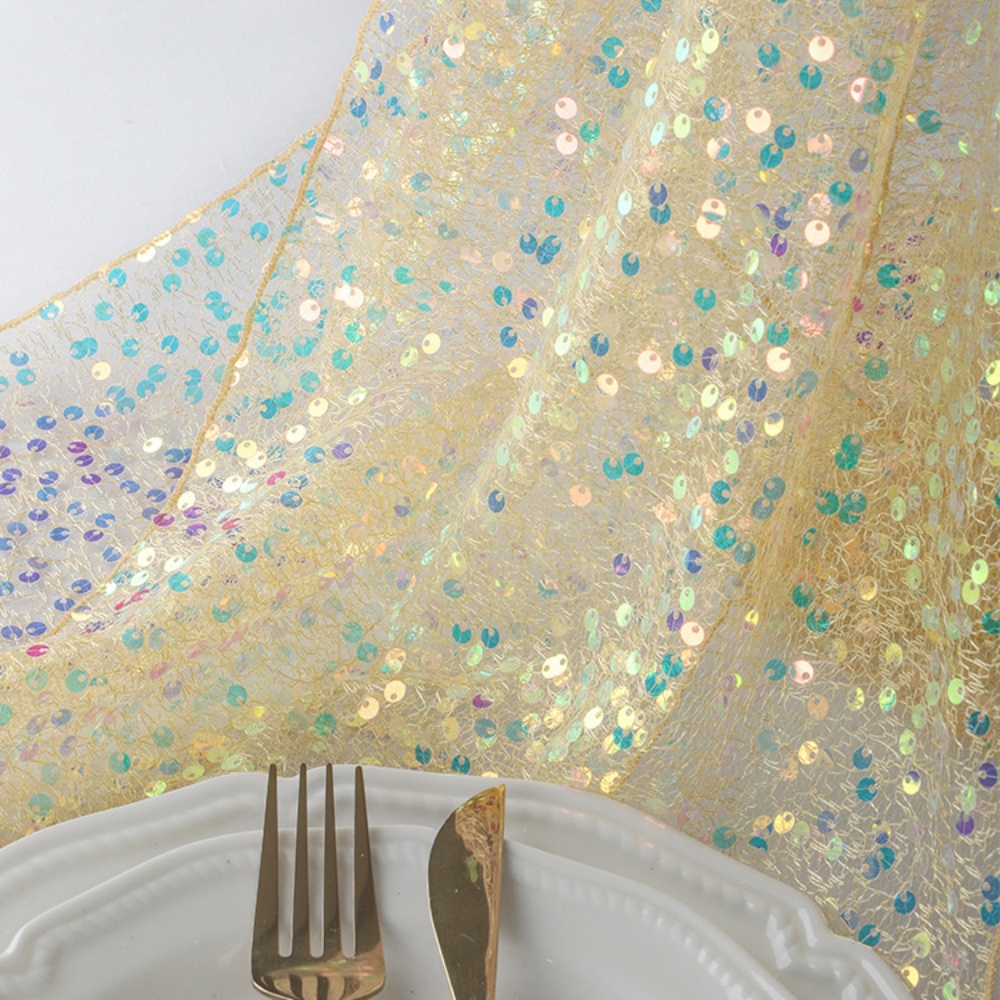 1pc 180/275cm Sequined Mermaid - مراجعة Table Runner Sequin وسعره