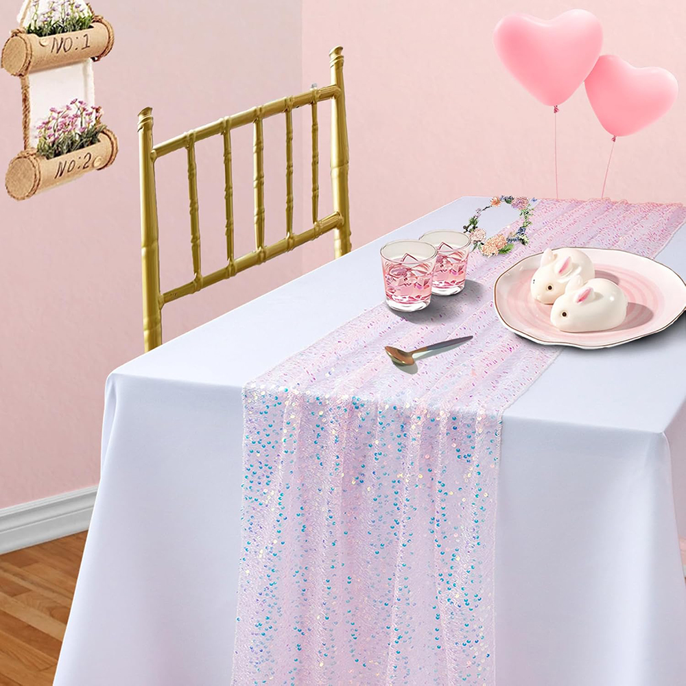 Sequin Iridescent Table Runner - مراجعة Table Runner Sequin وسعره
