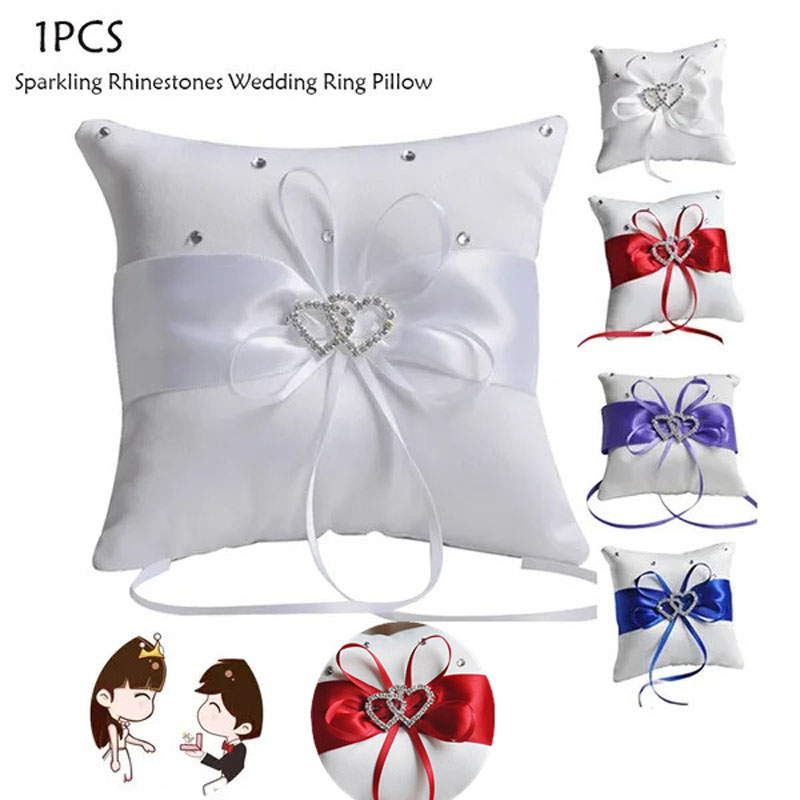 1Pcs 10*10cm Sparkling Rhinest - مراجعة Ring Bearer Pillow وسعره