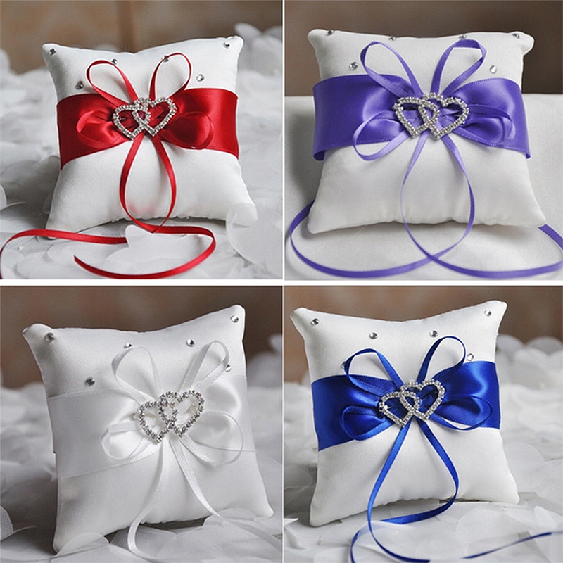 1Pcs 10*10cm Sparkling Rhinest - مراجعة Ring Bearer Pillow وسعره