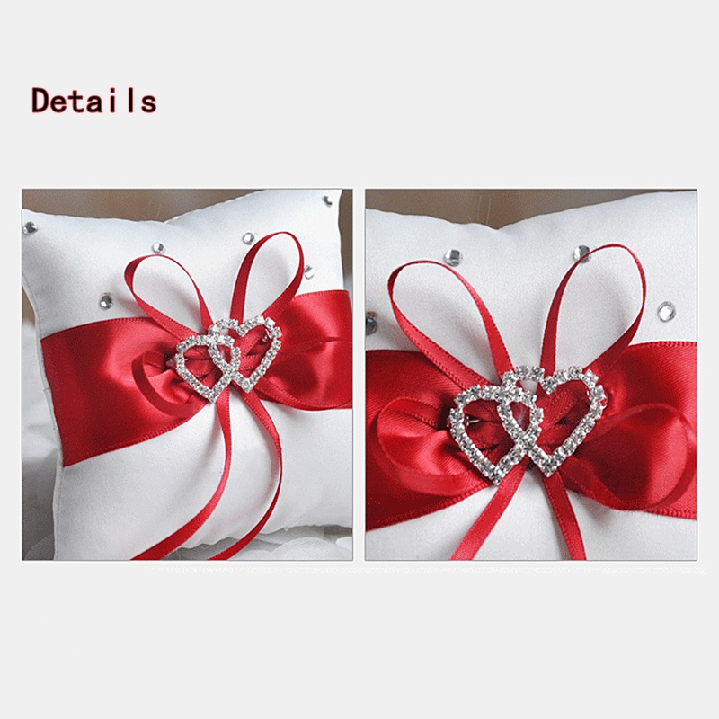 1Pcs 10*10cm Sparkling Rhinest - مراجعة Ring Bearer Pillow وسعره