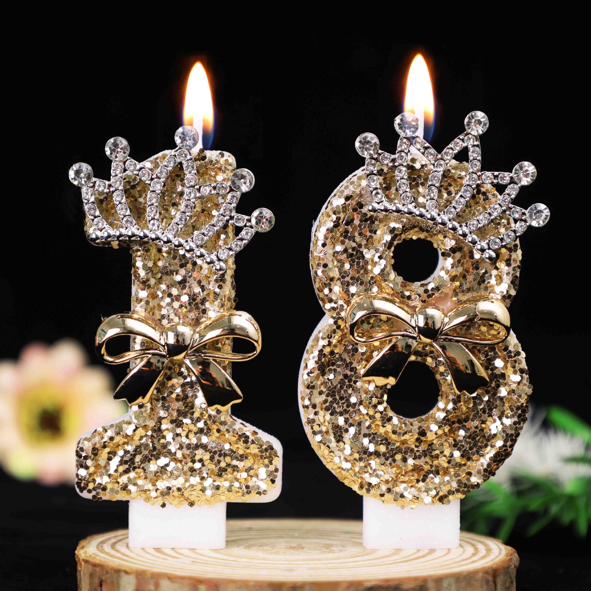 0-9 Gold Glitter Crown Number  - مراجعة Unity Candle Set وسعره
