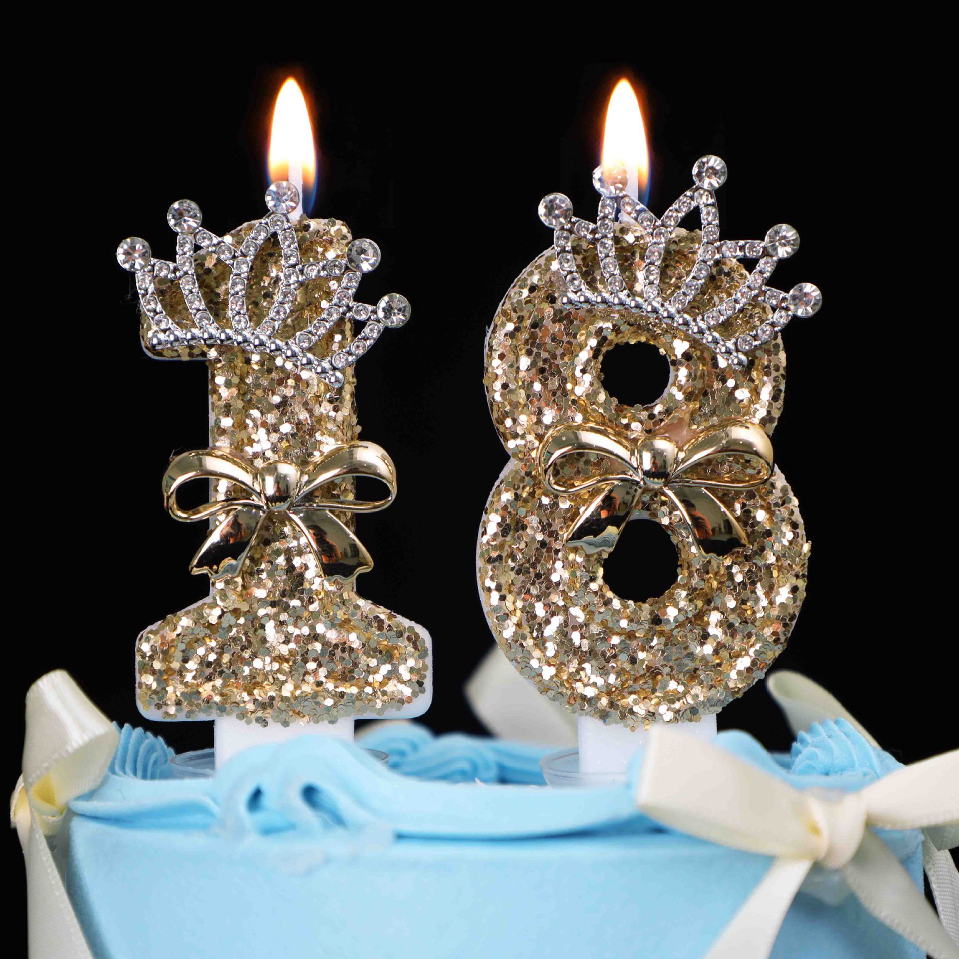 0-9 Gold Glitter Crown Number  - مراجعة Unity Candle Set وسعره