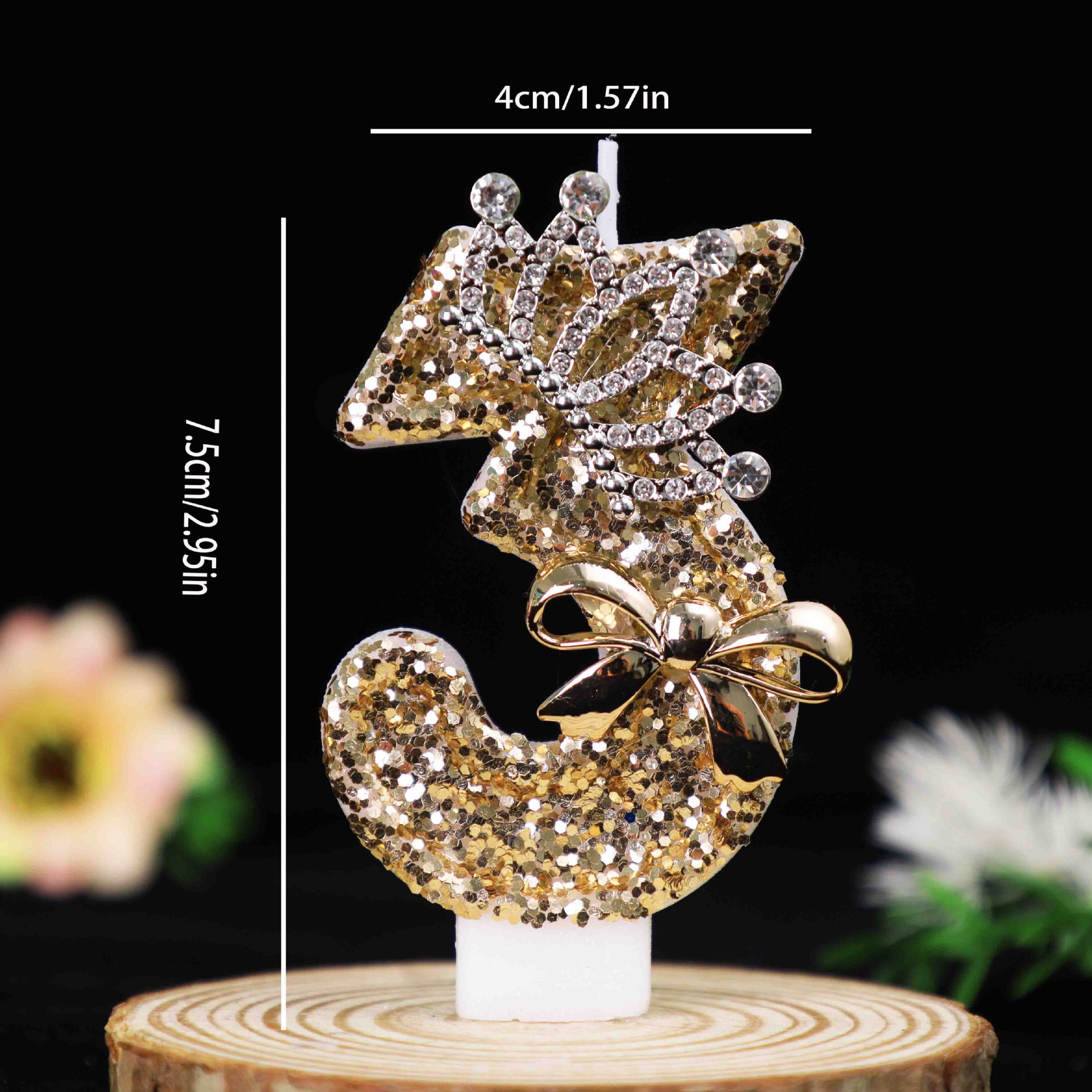 0-9 Gold Glitter Crown Number  - مراجعة Unity Candle Set وسعره