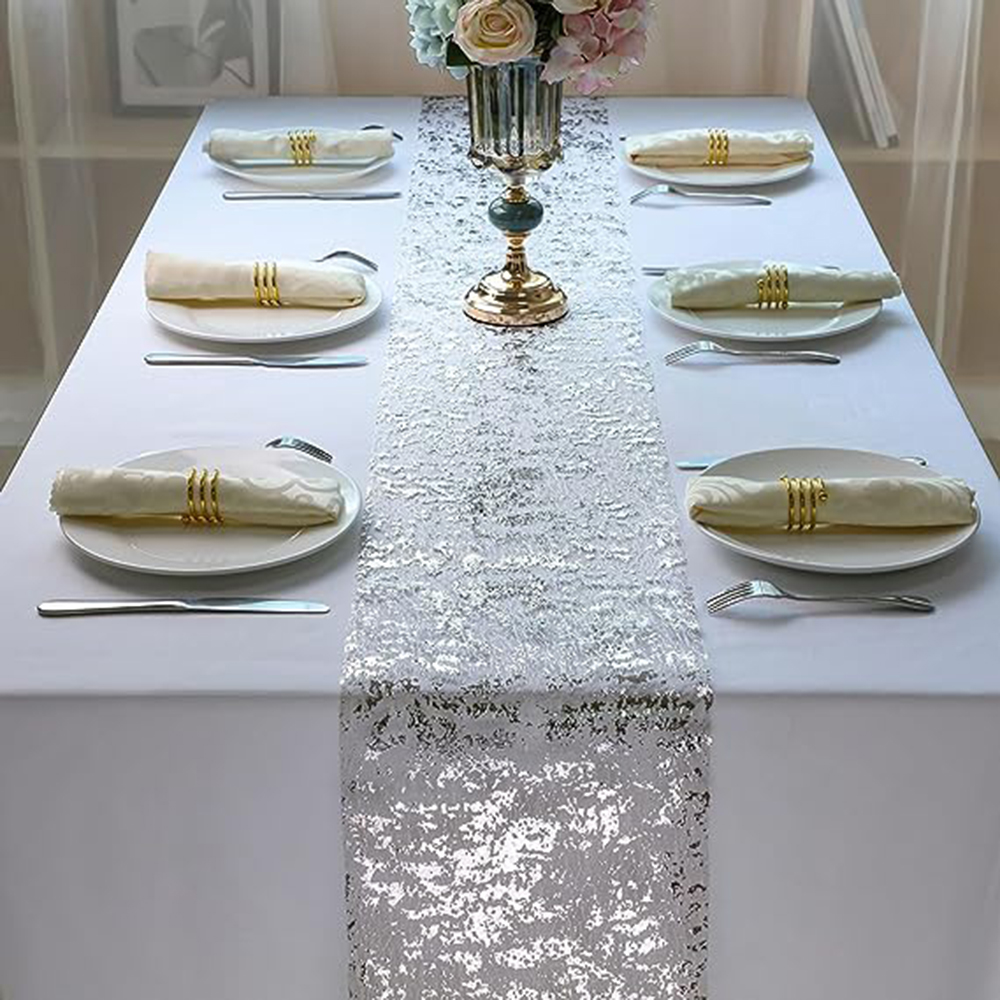 Metallic Silver Table Runner R - مراجعة Table Runner Sequin وسعره