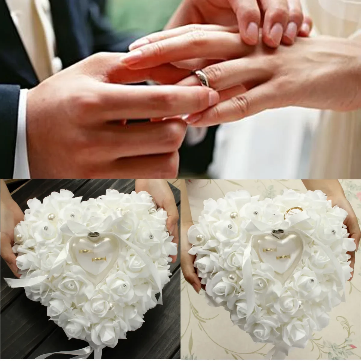 White Ring Bearer Pillow Cushi - مراجعة Ring Bearer Pillow وسعره
