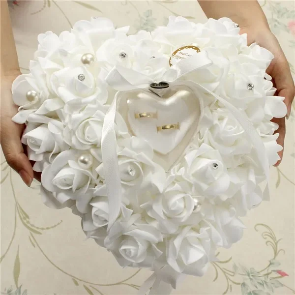 White Ring Bearer Pillow Cushi - مراجعة Ring Bearer Pillow وسعره