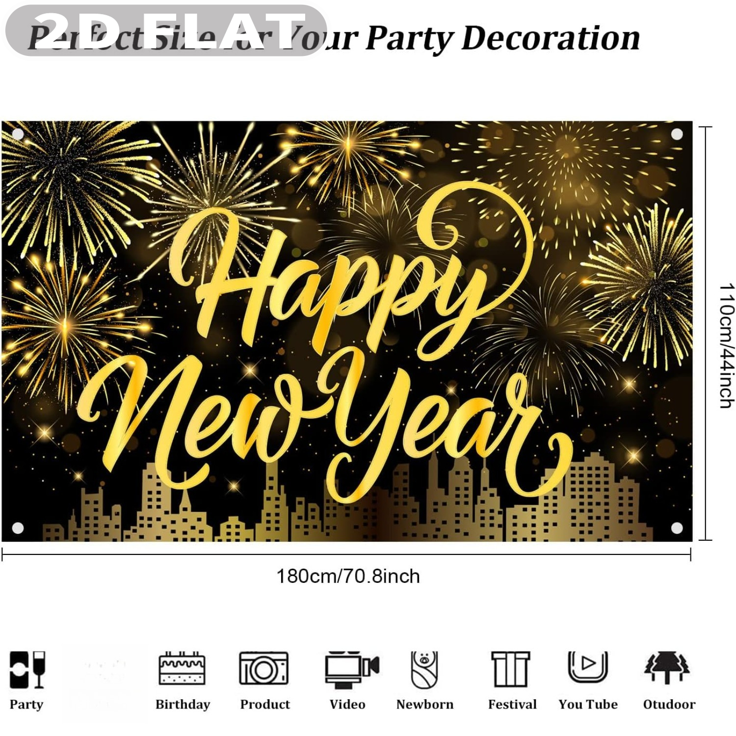 1pc Happy New Year Party Photo - مراجعة Photo Booth Prop وسعره