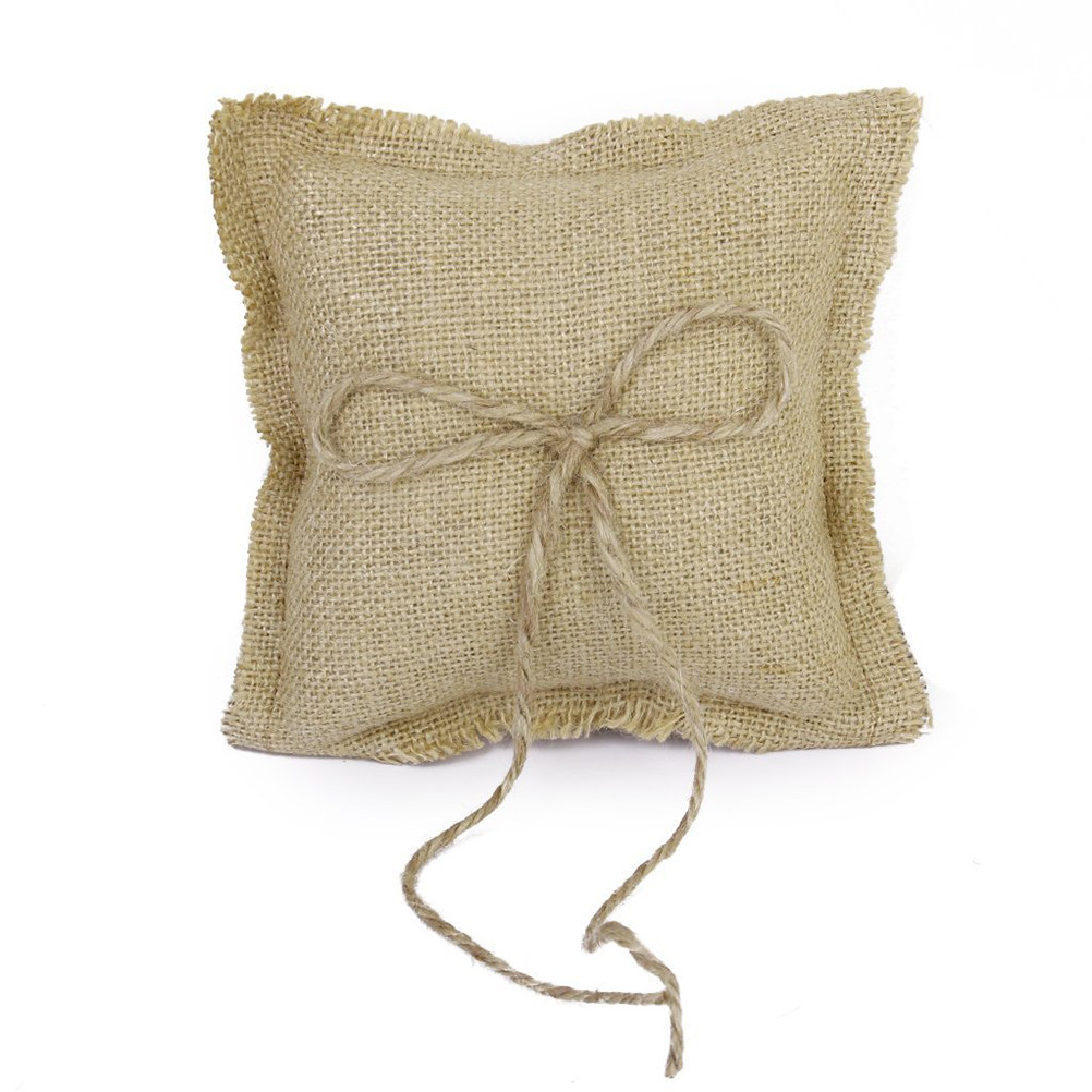 Brown Jute Wedding Ring Pillow - مراجعة Ring Bearer Pillow وسعره