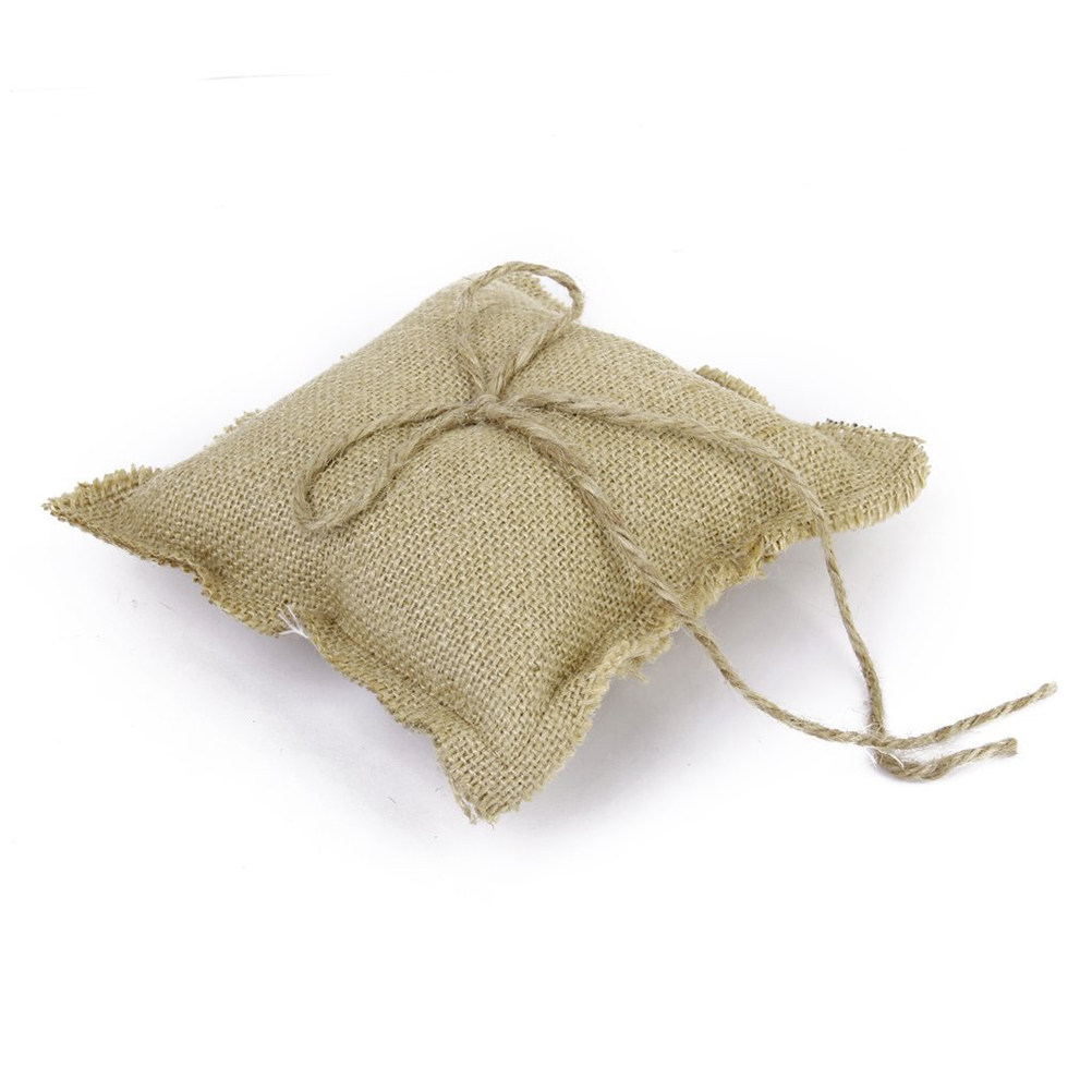 Brown Jute Wedding Ring Pillow - مراجعة Ring Bearer Pillow وسعره