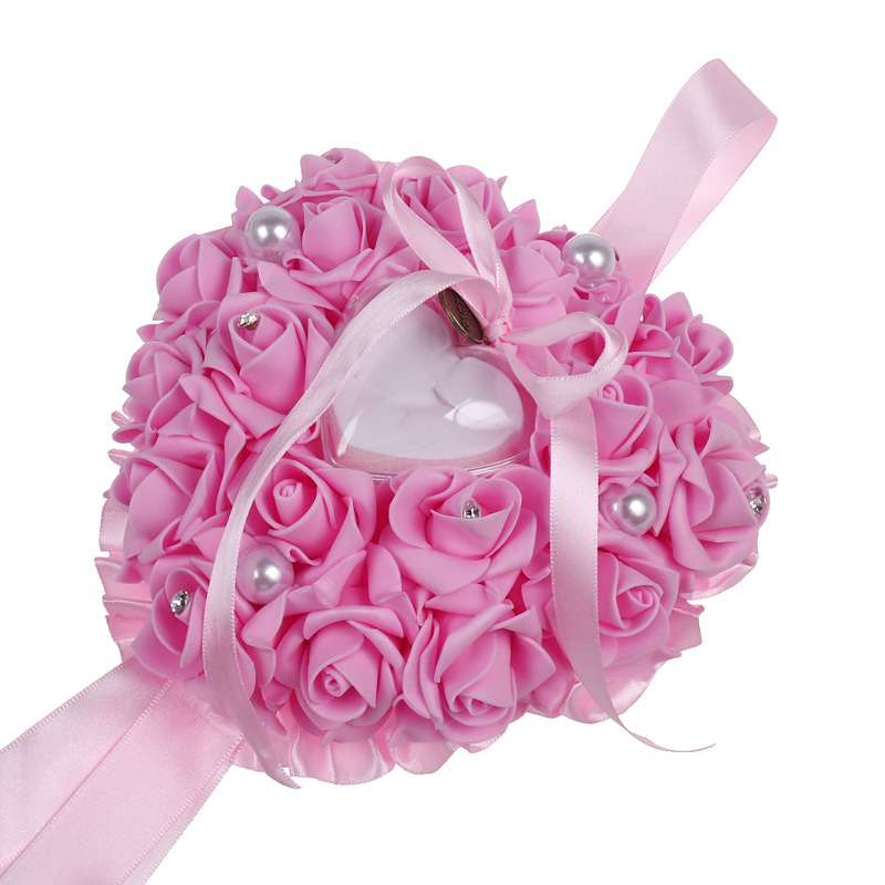 1Pcs Heart-shape Rose Flowers  - مراجعة Ring Bearer Pillow وسعره