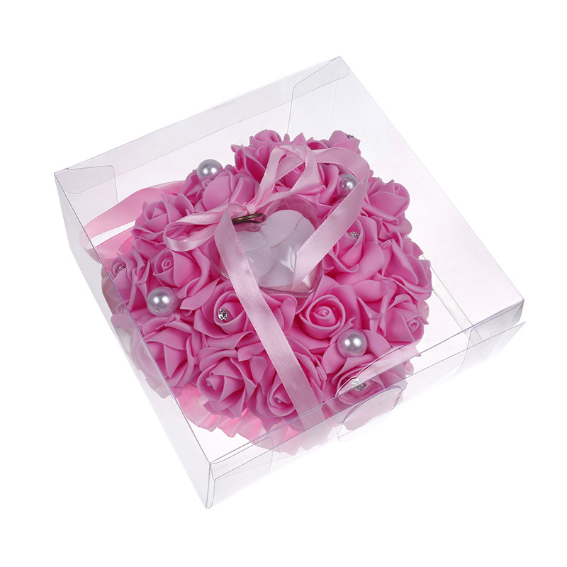 1Pcs Heart-shape Rose Flowers  - مراجعة Ring Bearer Pillow وسعره