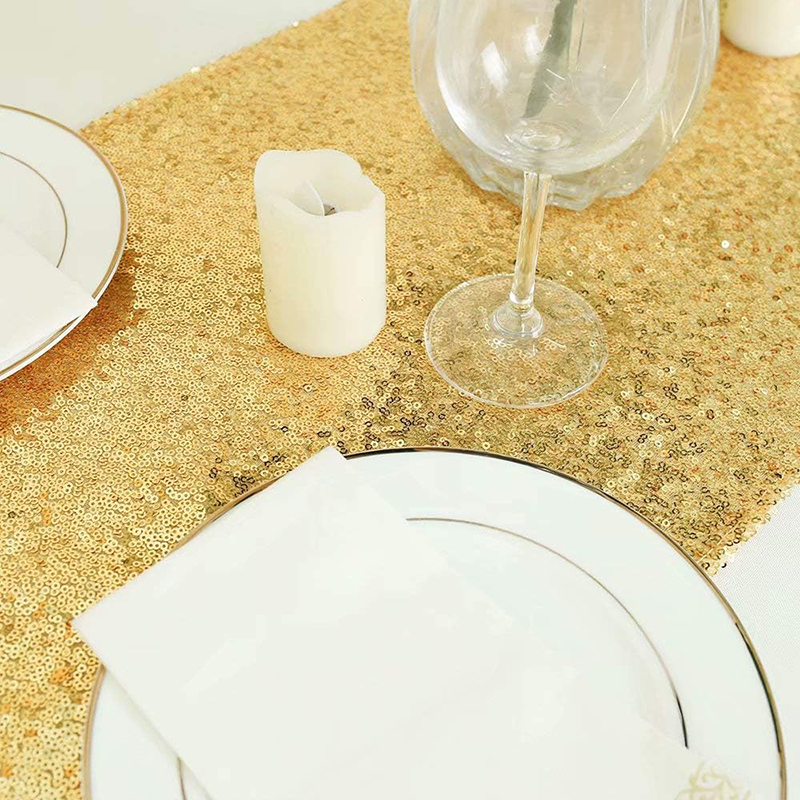 Golden Sequin Table Runner for - مراجعة Table Runner Sequin وسعره