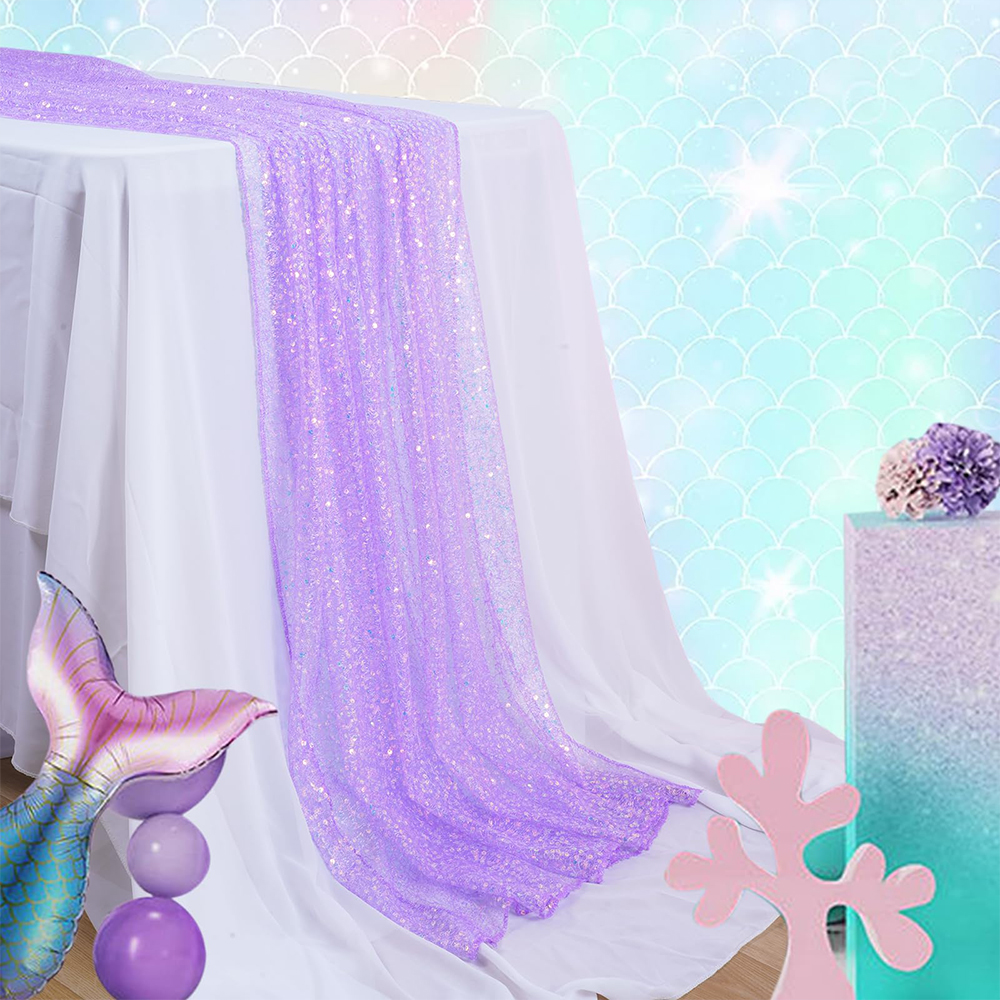 Mermaid Table Runner Iridescen - مراجعة Table Runner Sequin وسعره