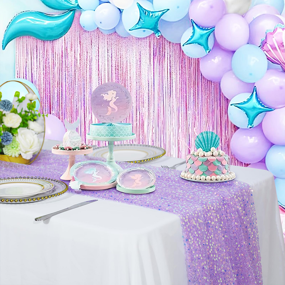 Mermaid Table Runner Iridescen - مراجعة Table Runner Sequin وسعره
