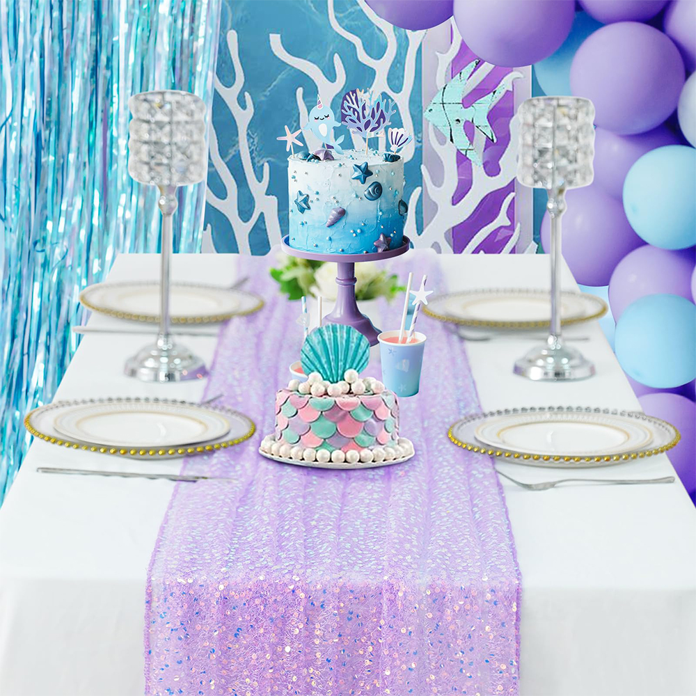 Mermaid Table Runner Iridescen - مراجعة Table Runner Sequin وسعره