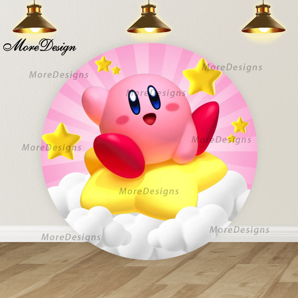 Cartoon Star Kirby Round Backd - مراجعة Photo Booth Prop وسعره