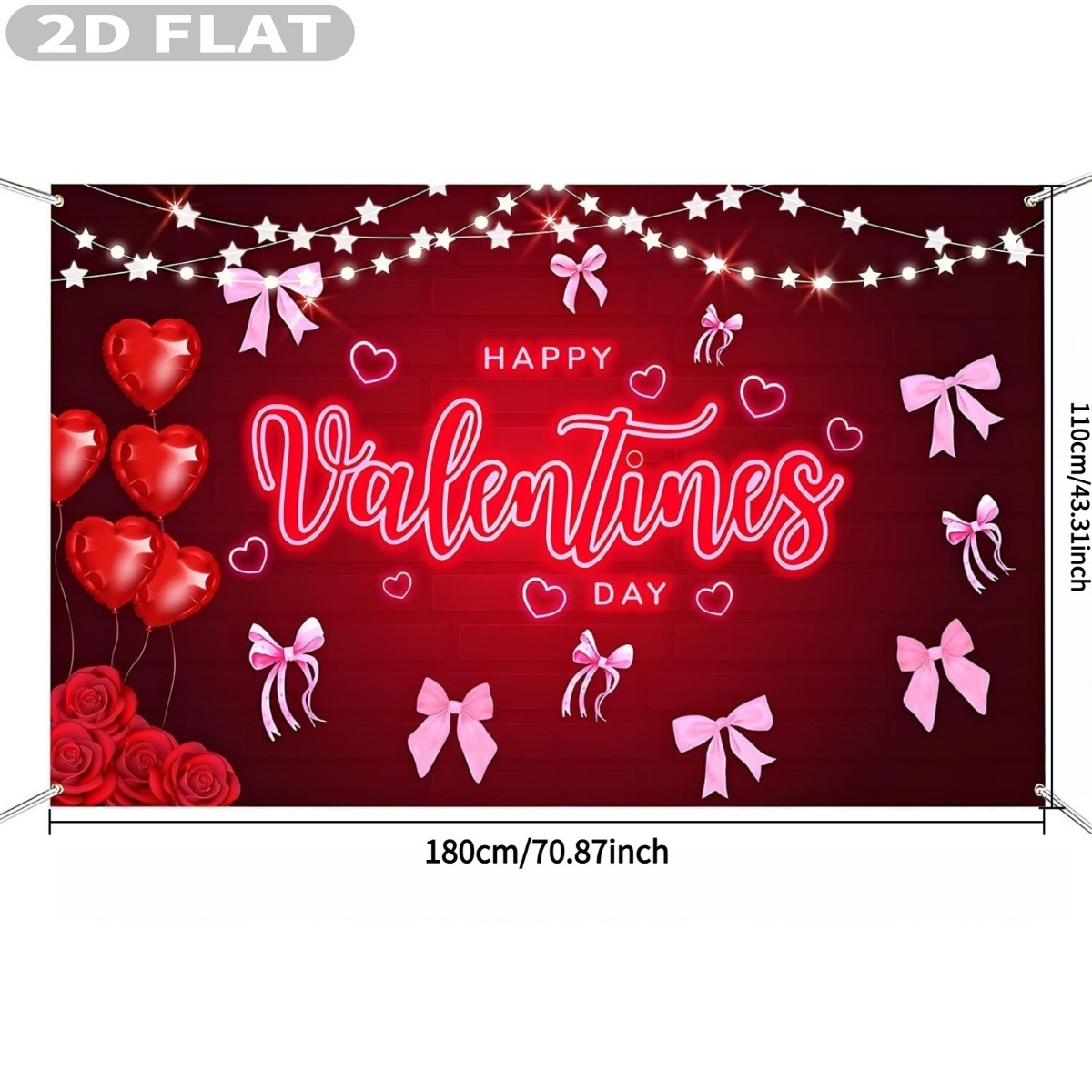 2D FLAT 1pc Happy Valentine's  - مراجعة Photo Booth Prop وسعره