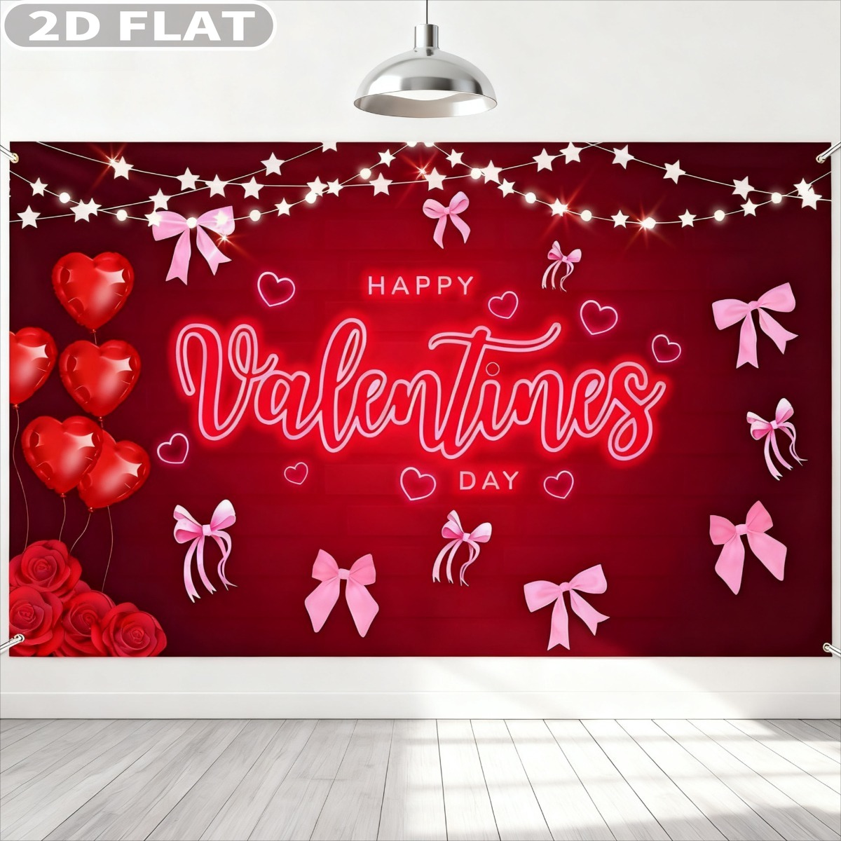 2D FLAT 1pc Happy Valentine's  - مراجعة Photo Booth Prop وسعره