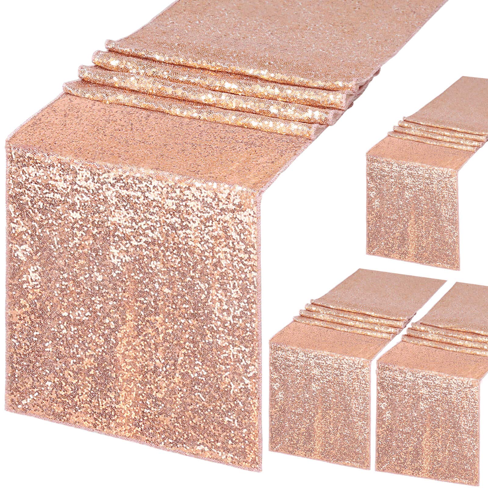 4pcs Glitter Sequin Table Runn - مراجعة Table Runner Sequin وسعره