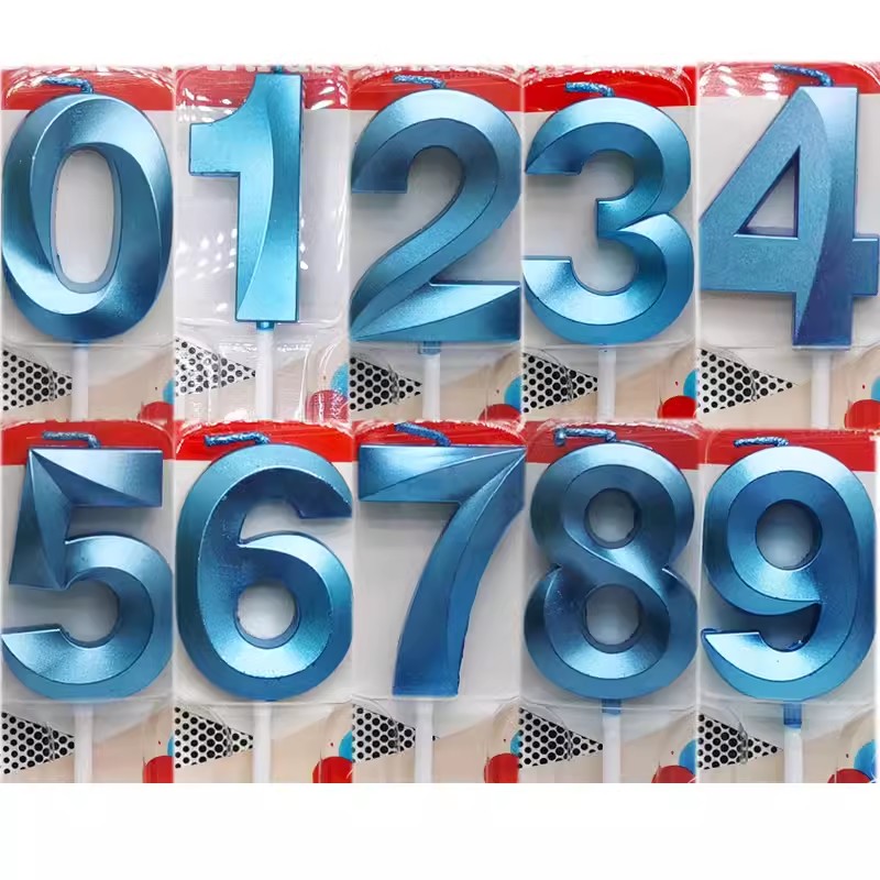 Blue Number Cake Candles 0 1 2 - مراجعة Unity Candle Set وسعره