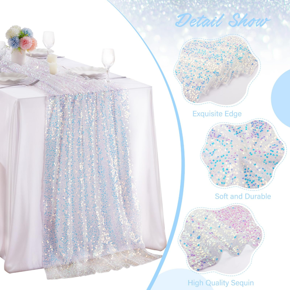 1 Pack Sequin Table Runner Spa - مراجعة Table Runner Sequin وسعره