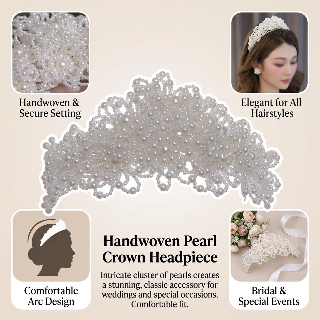 Pearl Crown Headpiece For Wedd - مراجعة Wedding Shop وسعره