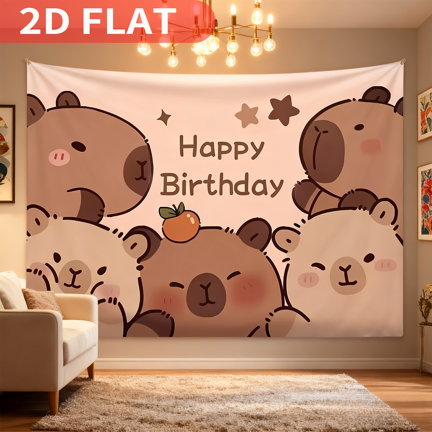 1pc Cute Capybara Theme Kids B - مراجعة Photo Booth Prop وسعره