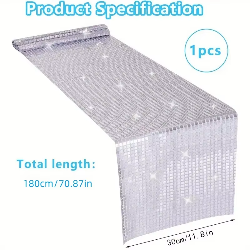 1PC 30x180cm Glitter Sequin Di - مراجعة Table Runner Sequin وسعره