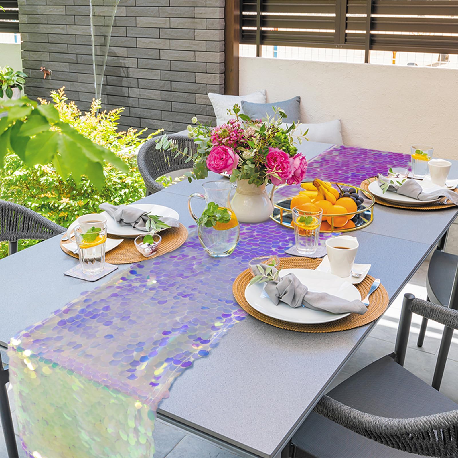 Mermaid Party Table Runner Mer - مراجعة Table Runner Sequin وسعره