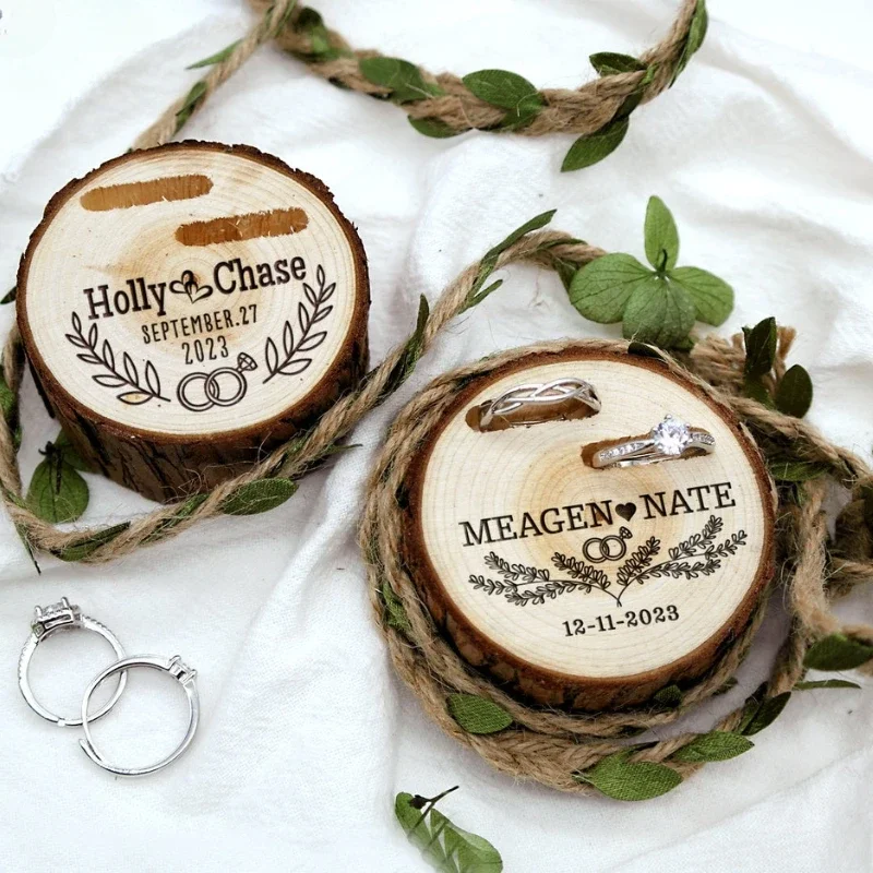 1PCS Free Custom Tree Wooden S - مراجعة Ring Bearer Pillow وسعره