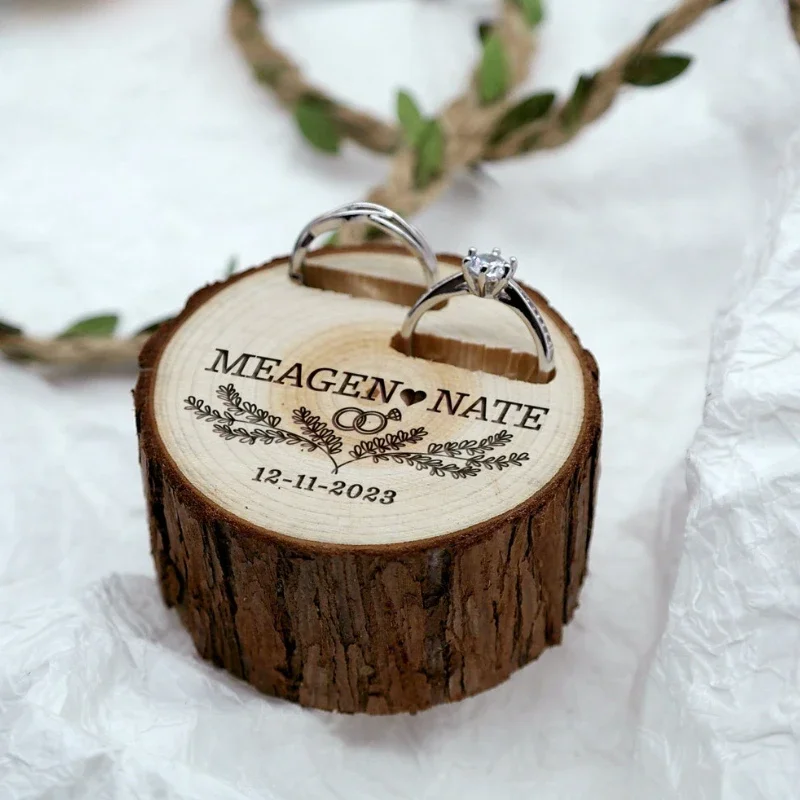 1PCS Free Custom Tree Wooden S - مراجعة Ring Bearer Pillow وسعره