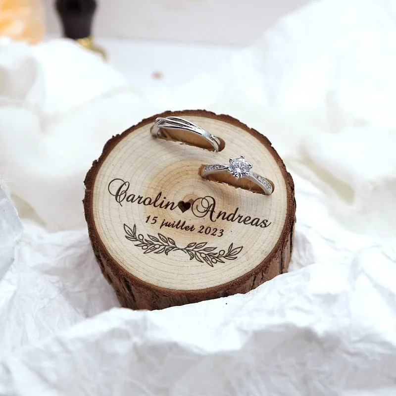 1PCS Free Custom Tree Wooden S - مراجعة Ring Bearer Pillow وسعره