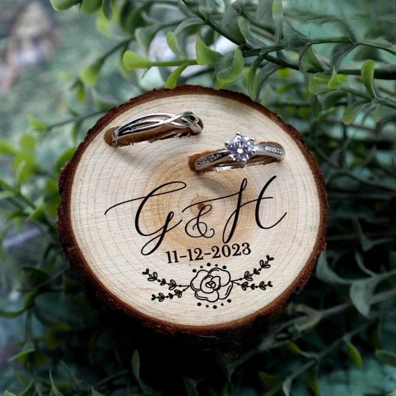 1PCS Free Custom Tree Wooden S - مراجعة Ring Bearer Pillow وسعره