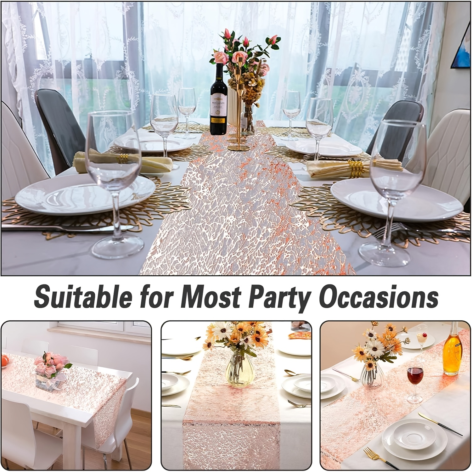3 Pcs Golden/Rose Golden/Silve - مراجعة Table Runner Sequin وسعره