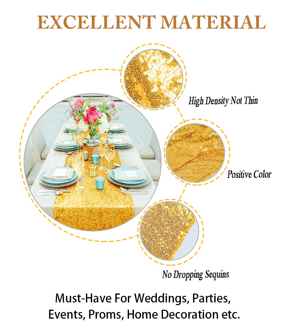 Sequin Table Runners Gold Tabl - مراجعة Table Runner Sequin وسعره