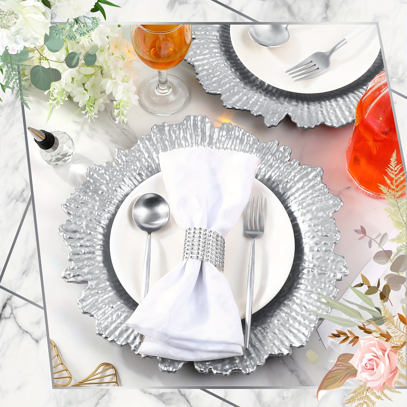 100pcs Reef Charger Plates Bul - مراجعة Wedding Supply Bulk وسعره
