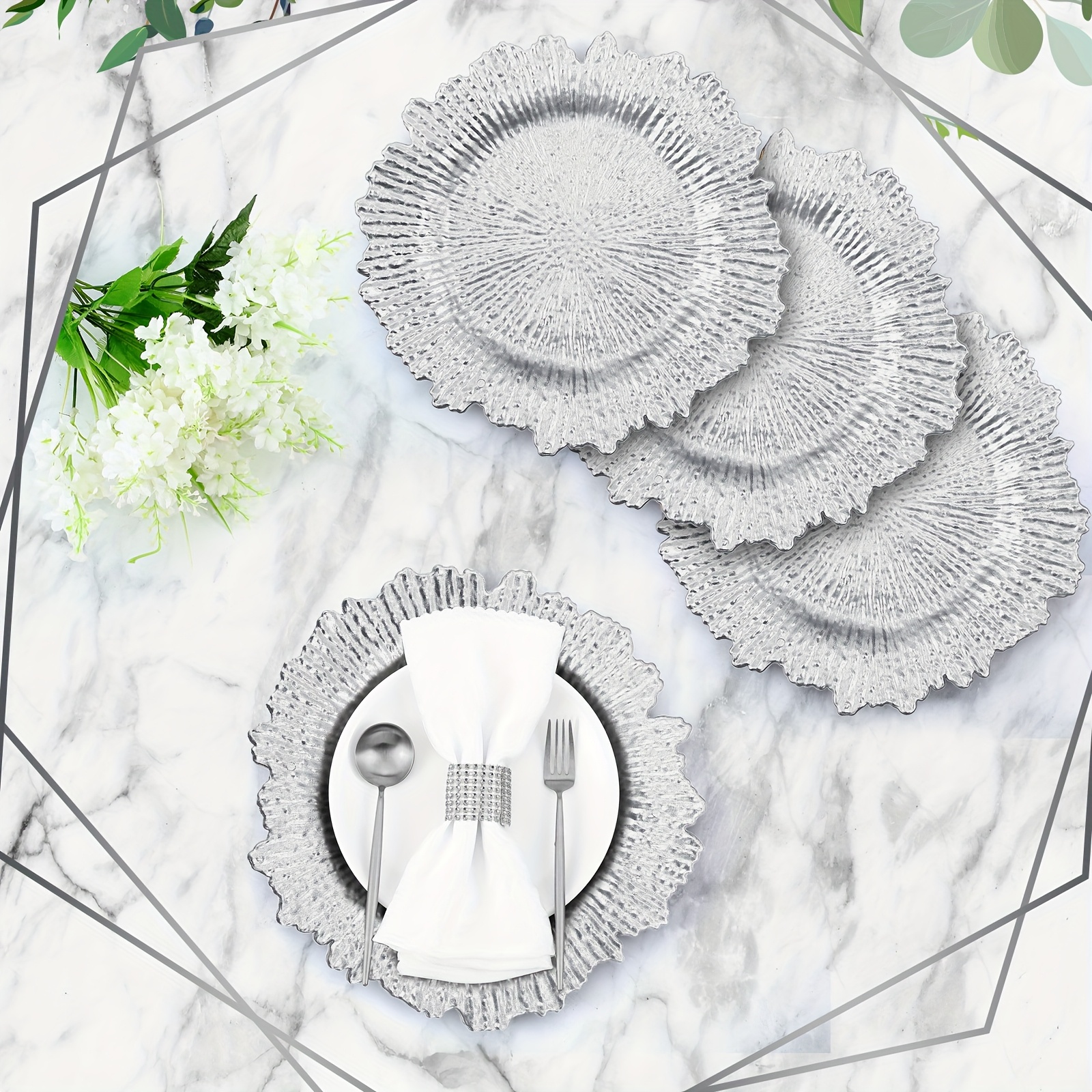 100pcs Reef Charger Plates Bul - مراجعة Wedding Supply Bulk وسعره