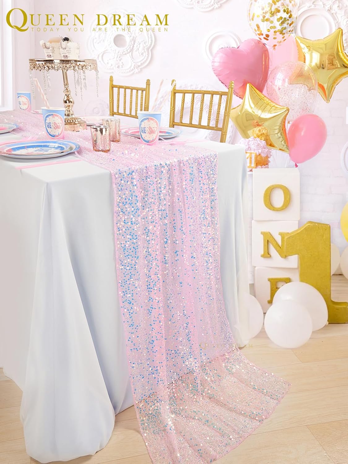 Glitter Iridescent Sequin Tabl - مراجعة Table Runner Sequin وسعره