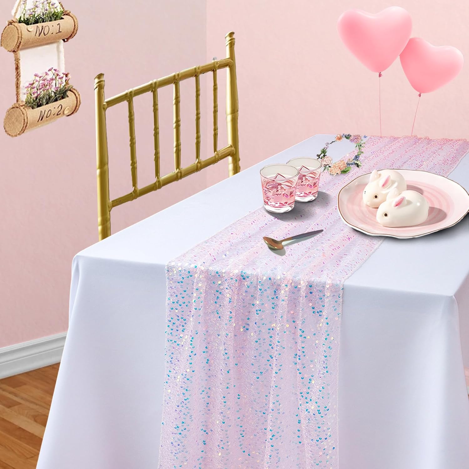 Glitter Iridescent Sequin Tabl - مراجعة Table Runner Sequin وسعره